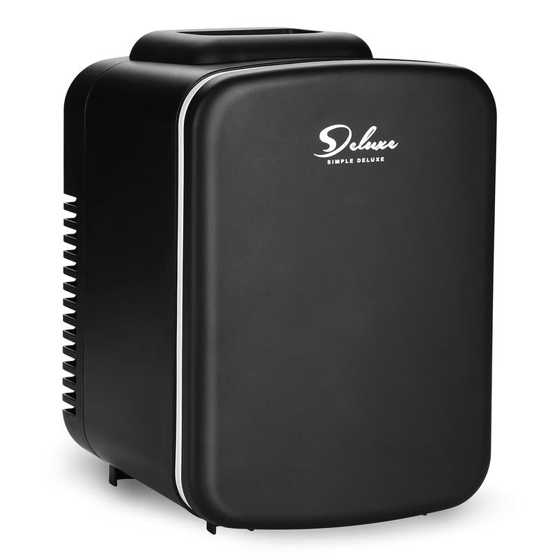 Simple Deluxe Mini Fridge, 4L/6 Can Portable Cooler & Warmer Freon-Free for Skincare, Beverage, Food, Cosmetics, AC/DC