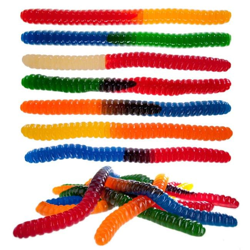 Giant 3-Pound Gummy Worm - Sweet Snack Candy, Red Cherry, Green Apple, Blue Raspberry, Lemon, Orange, Pineapple, Big Gummy Foods, Made in USA