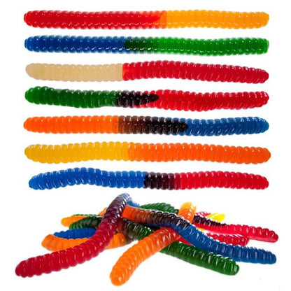 Giant 3-Pound Gummy Worm - Sweet Snack Candy, Red Cherry, Green Apple, Blue Raspberry, Lemon, Orange, Pineapple, Big Gummy Foods, Made in USA