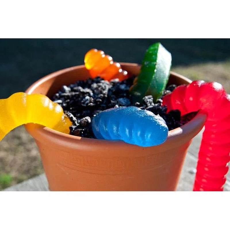Giant 3-Pound Gummy Worm - Sweet Snack Candy, Red Cherry, Green Apple, Blue Raspberry, Lemon, Orange, Pineapple, Big Gummy Foods, Made in USA