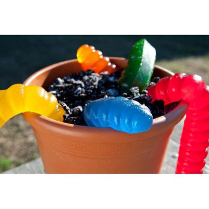 Giant 3-Pound Gummy Worm - Sweet Snack Candy, Red Cherry, Green Apple, Blue Raspberry, Lemon, Orange, Pineapple, Big Gummy Foods, Made in USA